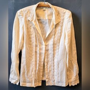 [Banana Republic] Sheer Ivory Blouse, size S